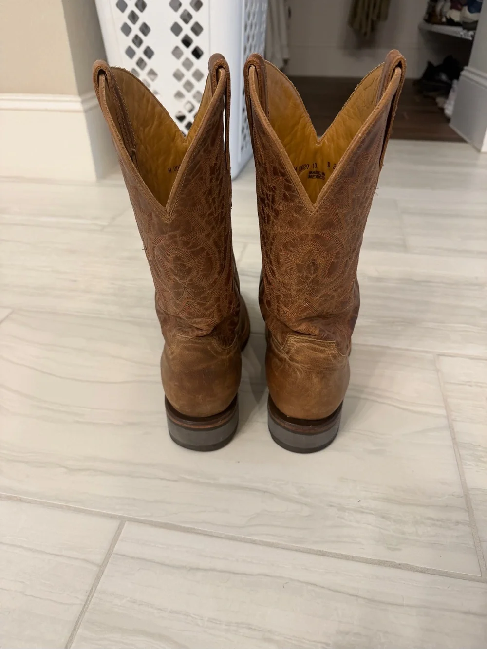 Lucchese Brown Men's Western Cowboy Boots - Picture 3 of 4